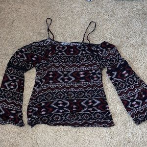 Cold shoulder Aztec top